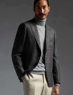 Dark gray plaid coat