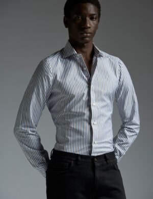 Men's business striped blend shirt