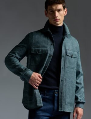 Classic wool men's shirt jacket