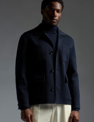 Woolen shirt jacket