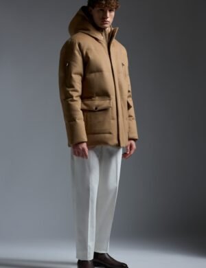 Khaki warm down jacket